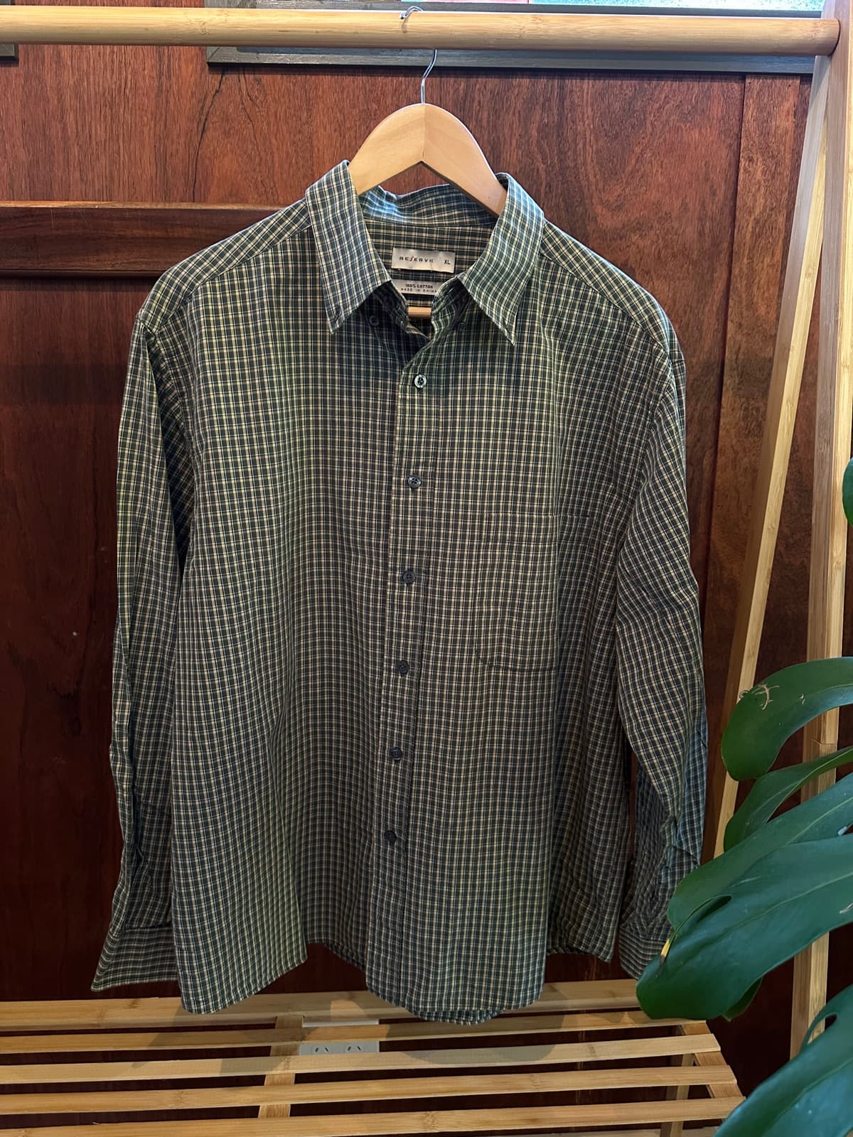 Green check shirt