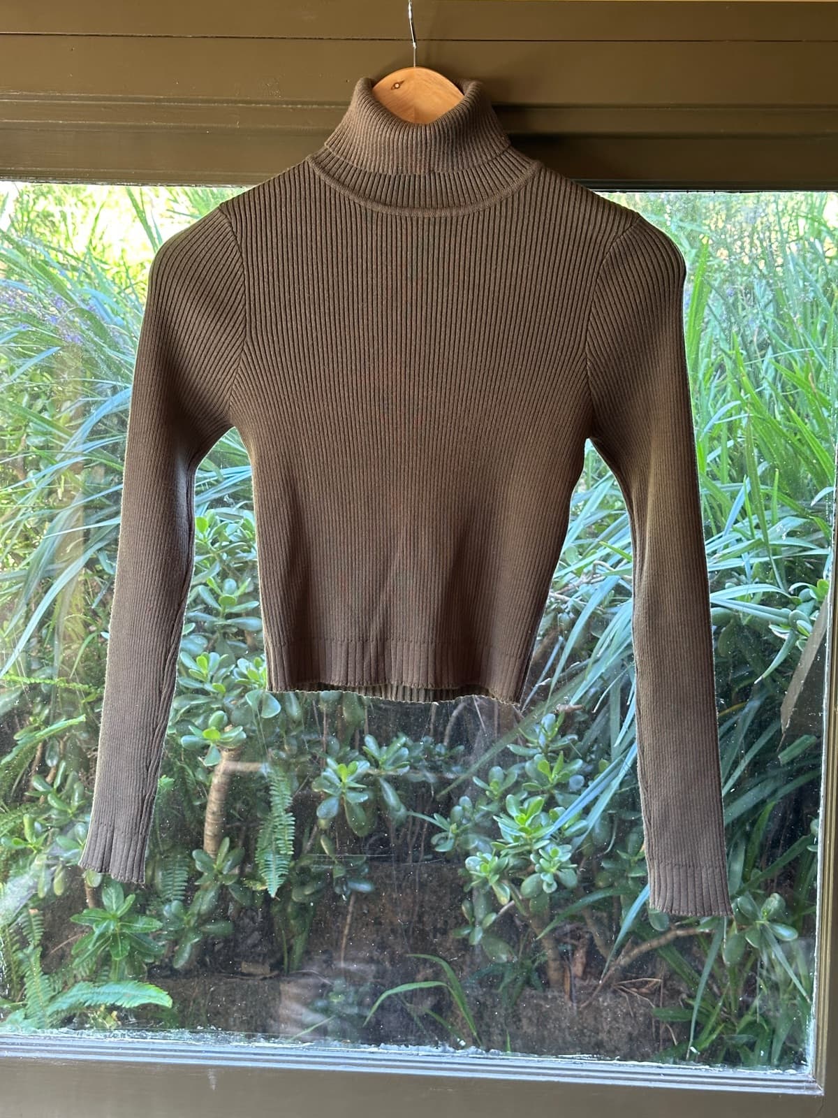 Brown long sleeve turtle neck