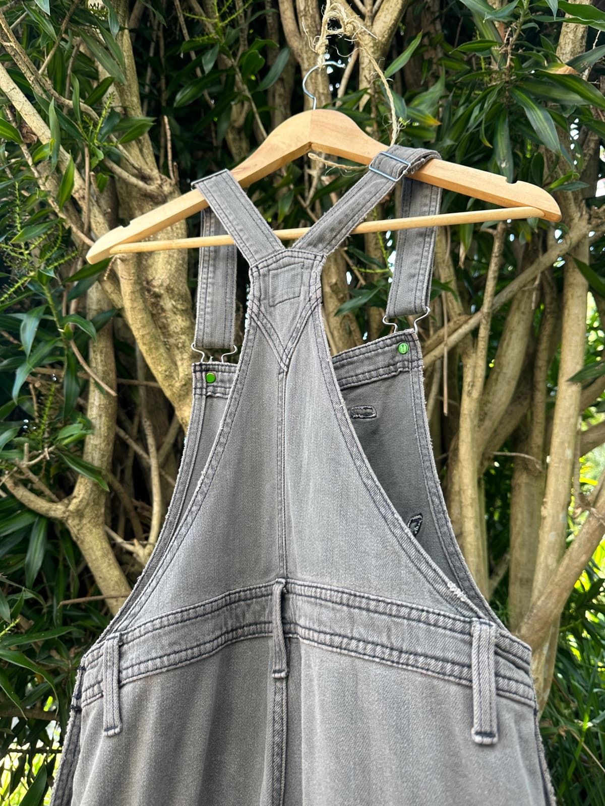 Aerie grey denim overalls β image 3