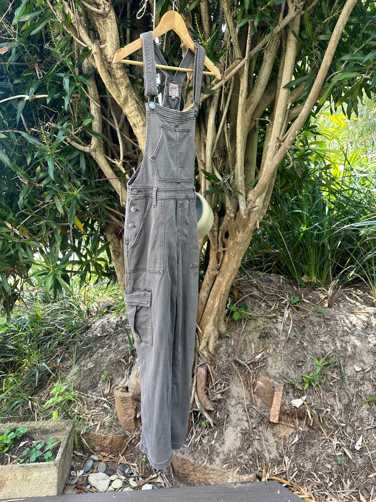 Aerie grey denim overalls β image 5