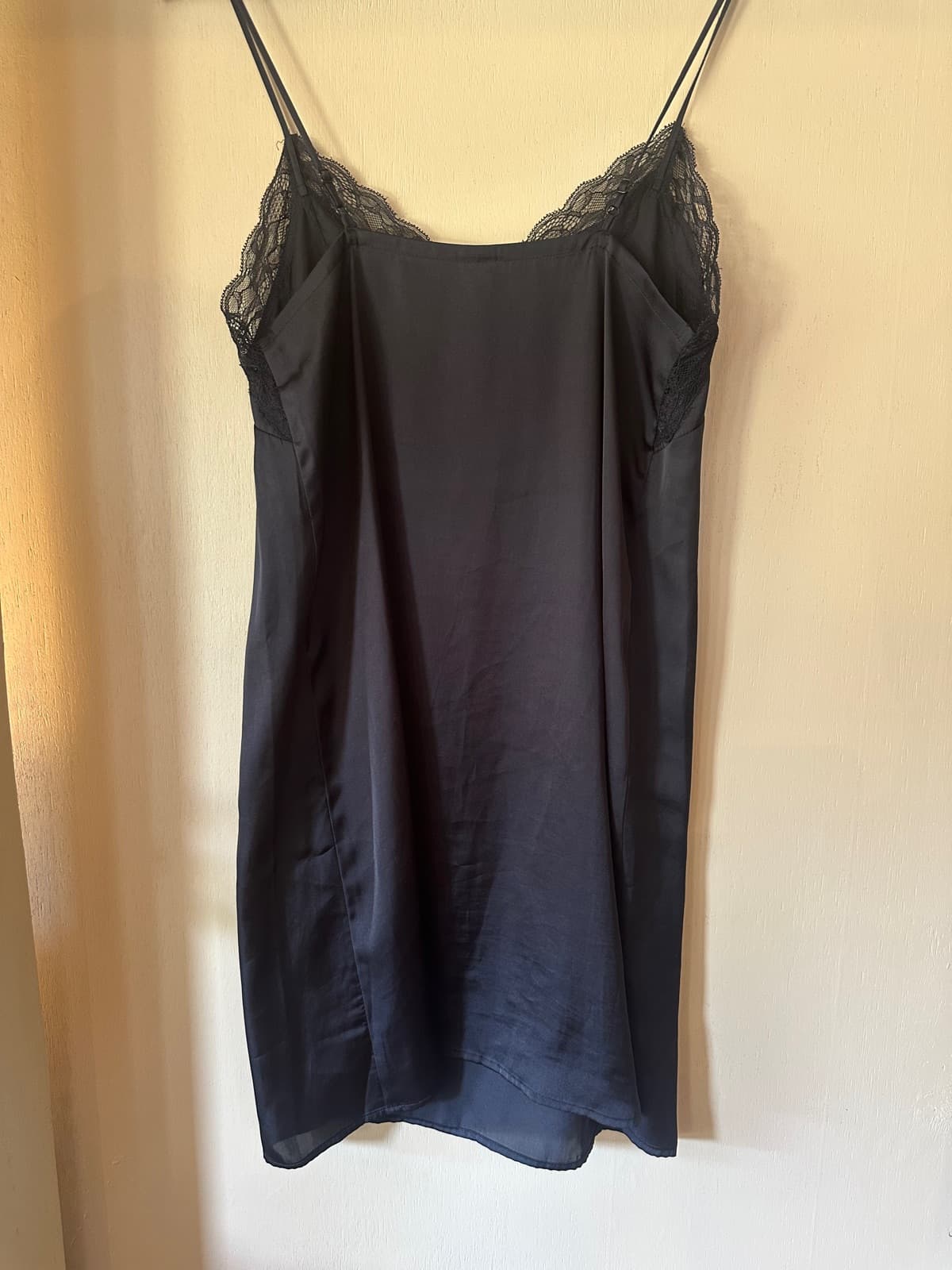 Silky lace-trim slip dress — image 3